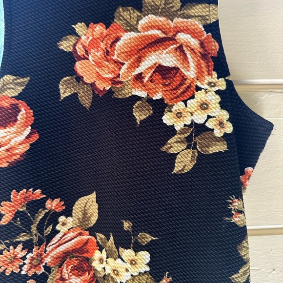 Iris-Floral Halter Bodycon Midi Dress-Size Large-Stretch - Picture 6 of 10